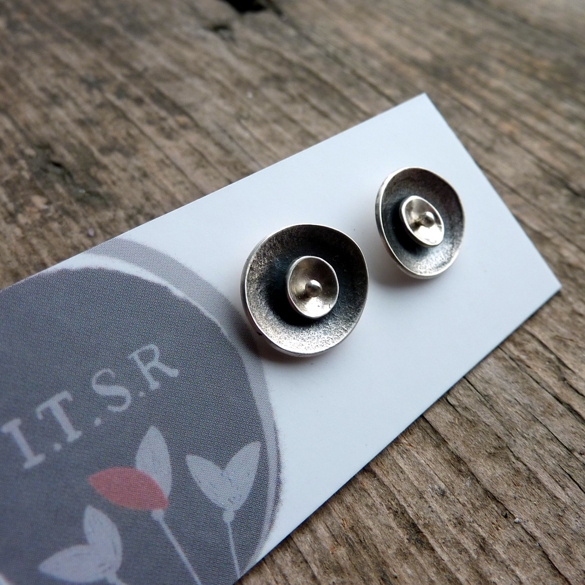 Silver Moonflower Post Earrings