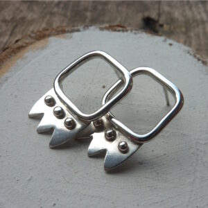 Silver Handmade Pavillion Post Earrings